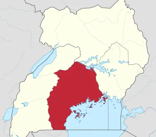 Map of Central Uganda highlighting key real estate areas by Dwello